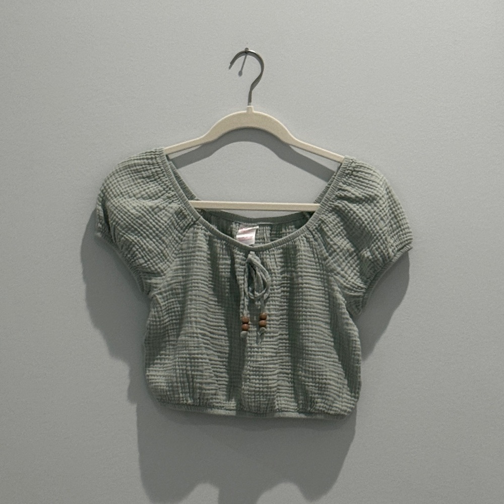 No Boundaries Sage Green Crop Top